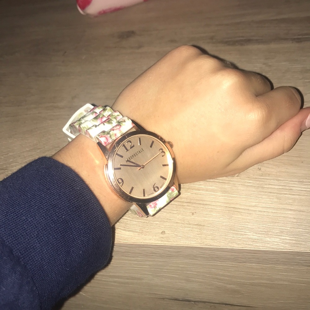 Aéropastale Rose Gold and Floral Watch